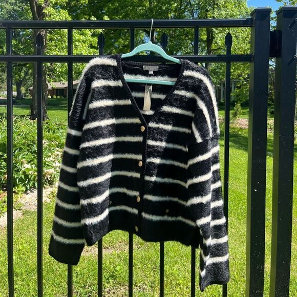 J Crew Striped Brushed Yarn Sweater Lady Jacket NWT - Picture 7 of 14